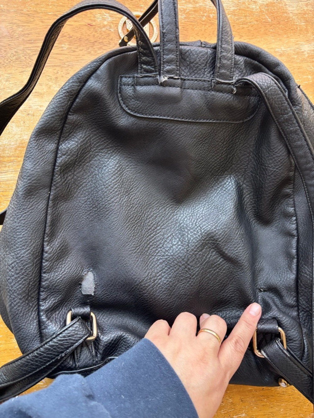 Traci Lynn Black Studded Vegan Leather Backpack - Picture 10 of 13